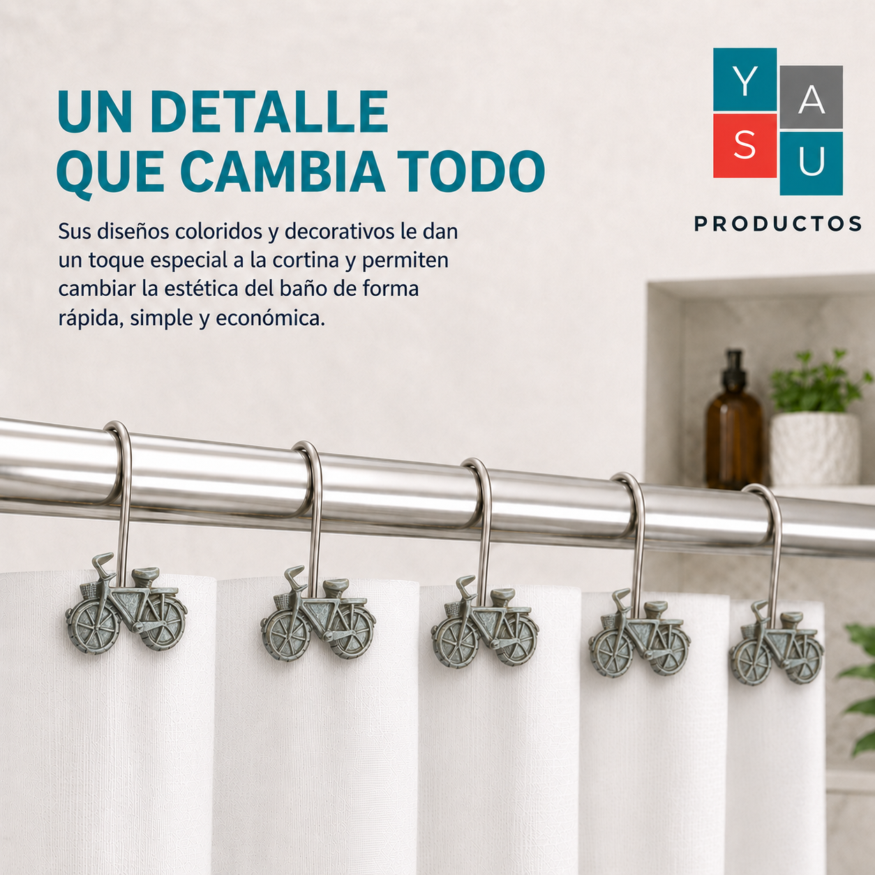 Beneficio ganchos bici plateado